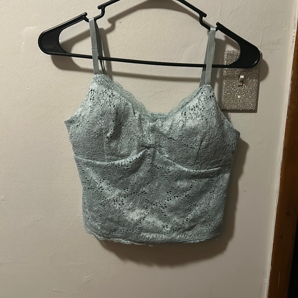 Lace V neck tank top